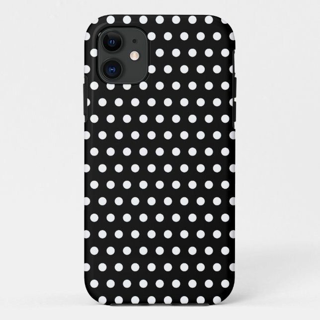 Black and White Polka Dot Pattern. Spotty. Case-Mate iPhone Case (Back)