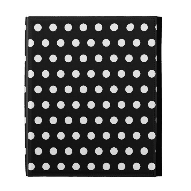 Black and White Polka Dot Pattern. Spotty. iPad Folio Cover (Front)