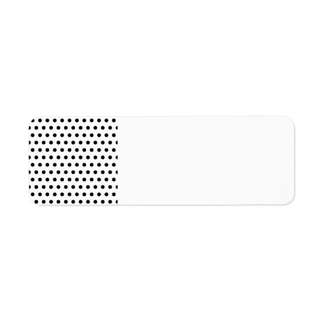 Black and White Polka Dot Pattern. Spotty. Label (Front)