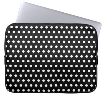 Black And White Polka Dot Pattern. Spotty. Laptop Sleeve by Graphics_By_Metarla at Zazzle