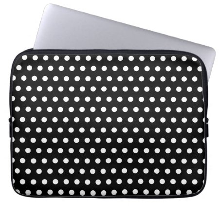 Black And White Polka Dot Pattern. Spotty. Laptop Sleeve