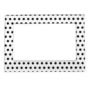 Black and White Polka Dot Pattern. Spotty. Magnetic Frame