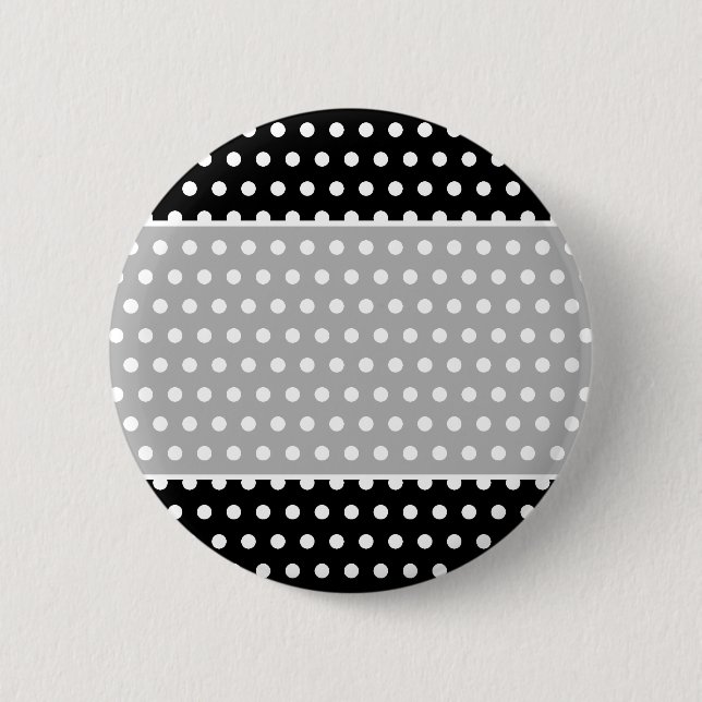 Black and White Polka Dot Pattern. Spotty. Pinback Button (Front)