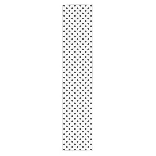 Black and white polka dot pattern table runner