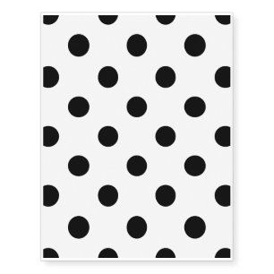 Black and White Polka Dot Pattern Temporary Tattoos