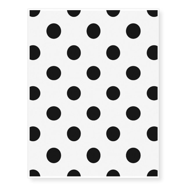 Black and White Polka Dot Pattern Temporary Tattoos (Front)