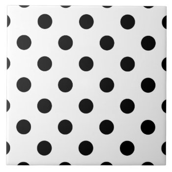 Black And White Polka Dot Pattern Tile by allpattern at Zazzle