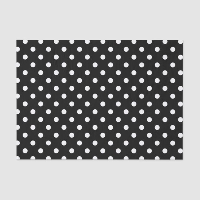 Black and White Polka Dot Pattern Tissue Paper (Front)