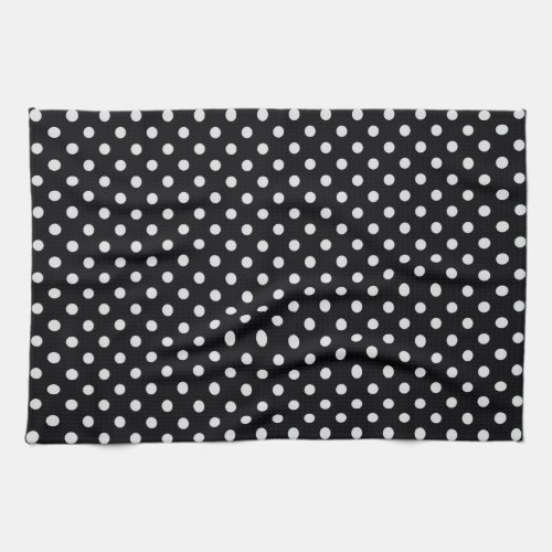 Black and White Polka Dot Pattern Towel