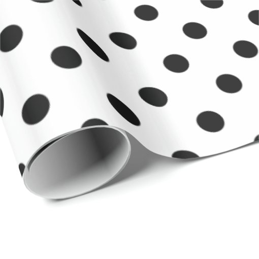 Black and white polka dot pattern wrapping paper | Zazzle