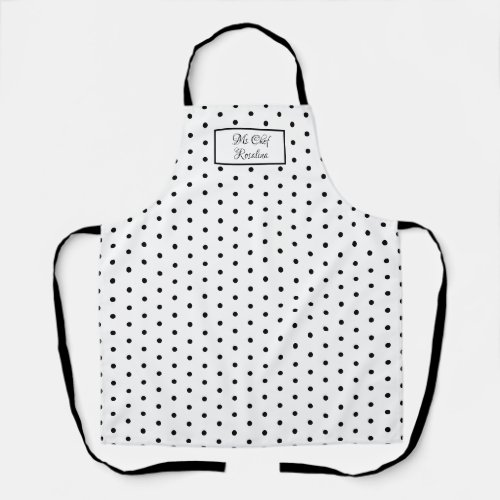 Black and White Polka Dot Personalized Apron