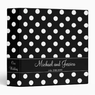 Black and White Polka Dot Personalized Wedding Binder