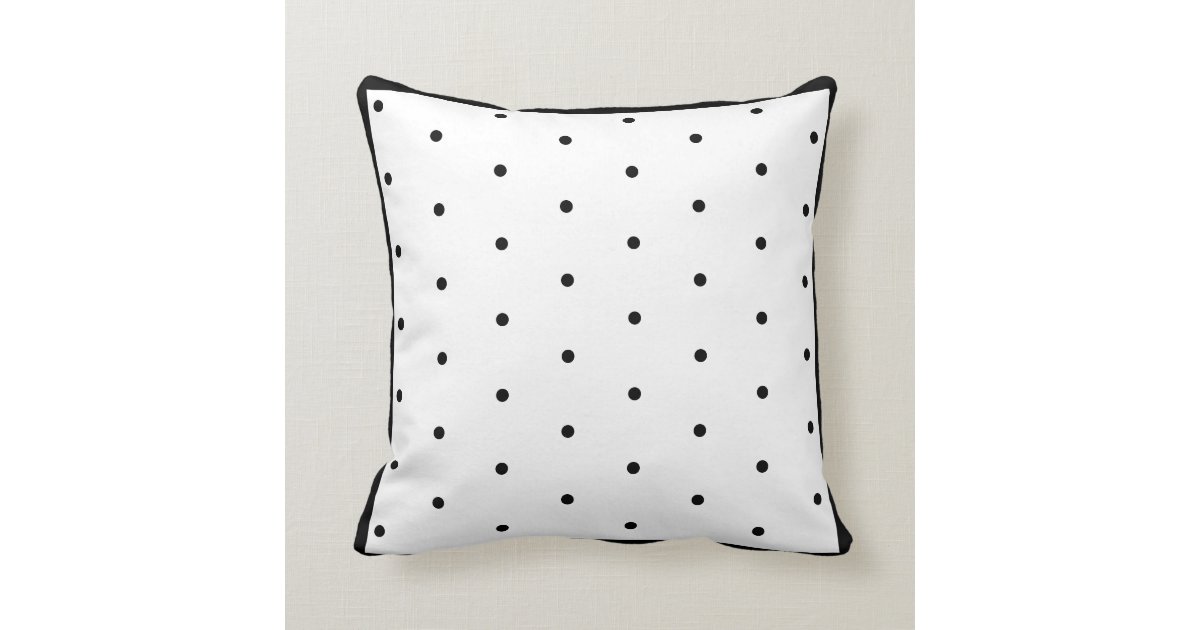 Black and white polka dot pillow