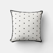 Black and white polka dot pillow