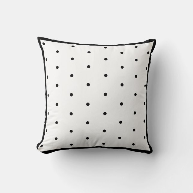 Black and white polka dot  pillow (Front)