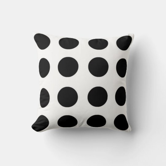 Black and White Polka Dot Pillow