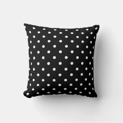 Black And White  Polka Dot Pillow