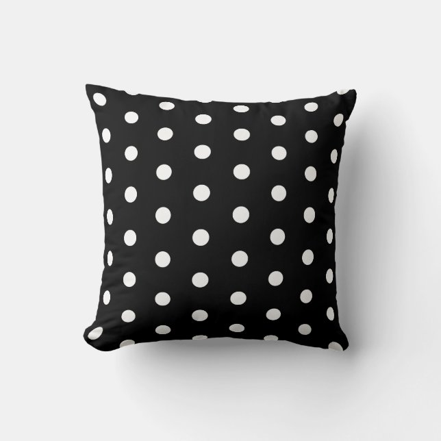 Black and white polka dot  pillow (Front)