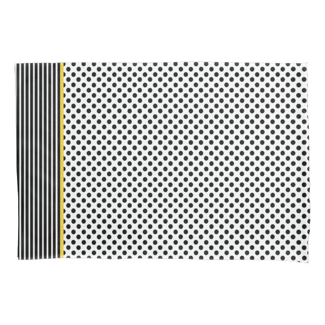 Black and White Polka Dot Pillow Case (Front)