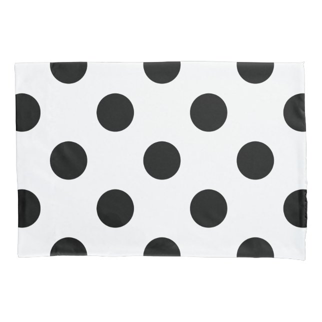 Black and White Polka Dot Pillow Case (Front)