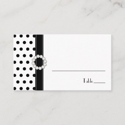 Black and White Polka Dot Place Cards Business Cards