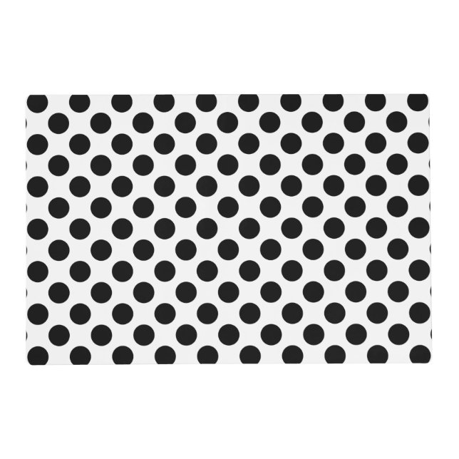 Black and White Polka Dot Placemat (Front)