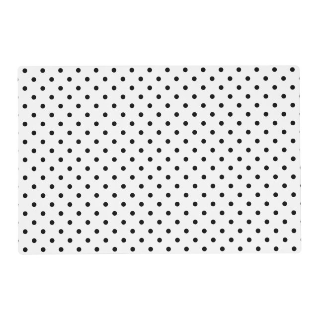 Black  And White Polka Dot  Placemat (Front)