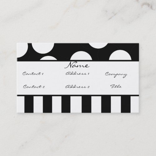 Black and White Polka Dot Profile Card Business Card Templates