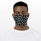 BLACK AND WHITE POLKA DOT RESUABLE FACE MASK v2 (Worn)