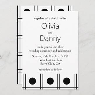 Black and White Polka Dot Retro Wedding
