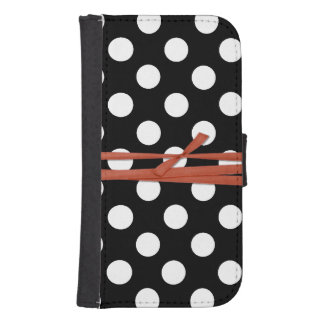 Black and White Polka Dot Samsung S4 Wallet Case