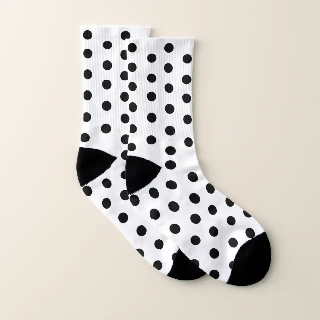 Black and White Polka Dot Socks Zazzle