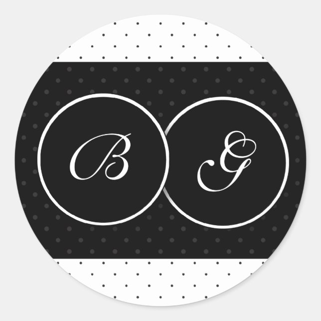 Black and white Polka Dot Stickers (Front)