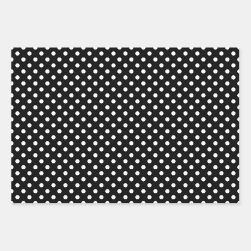 Black and White Polka Dot Stripes Wrapping Paper Sheets | Zazzle