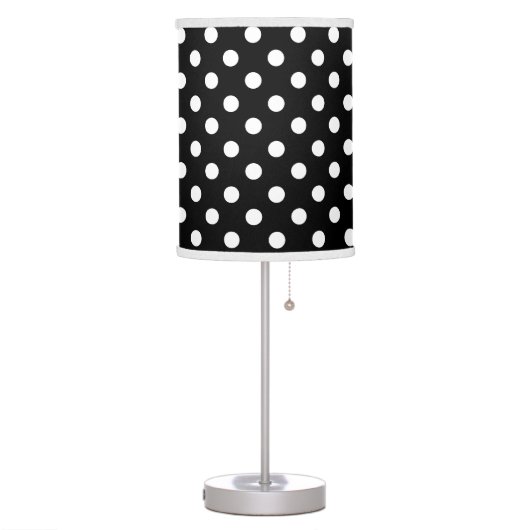 Black and White Polka Dot Table Lamp (Left)