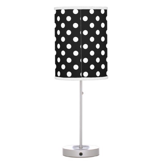 Black and White Polka Dot Table Lamp (Back)