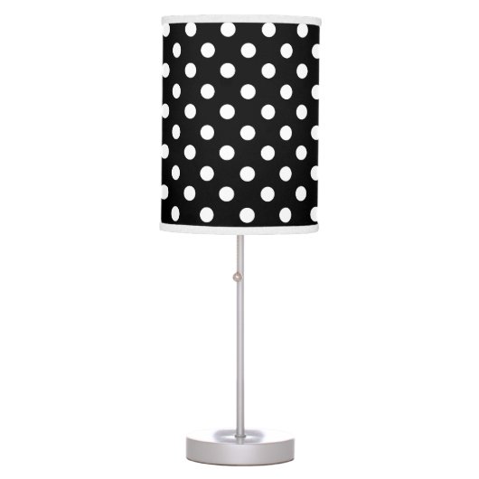 Black and White Polka Dot Table Lamp (Front)