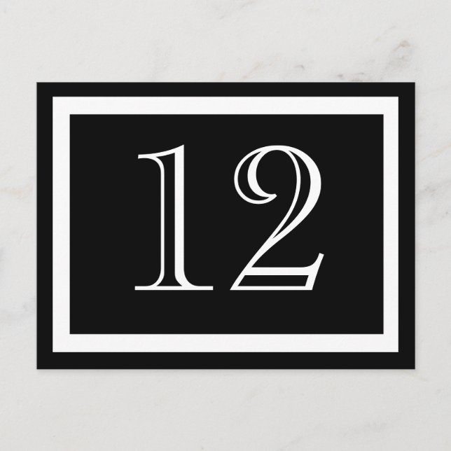 Black and White Polka Dot Table Number Cards (Front)