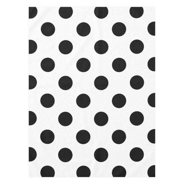 Black and White Polka Dot Tablecloth (Front)