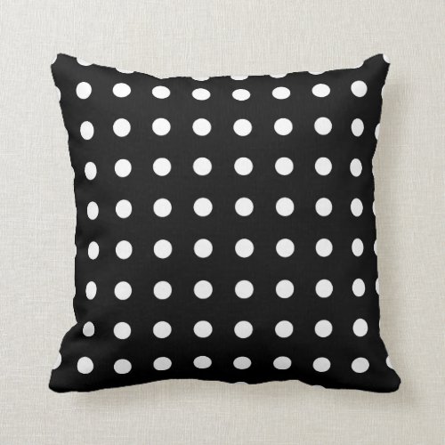 Black and White Polka Dot Throw Pillow