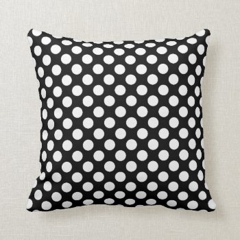 Black And White Polka Dot Throw Pillow by tjustleft at Zazzle