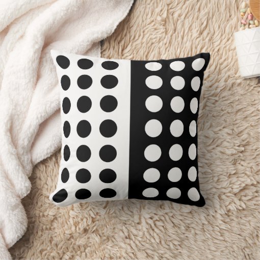Black and White Polka Dot Throw Pillow Zazzle