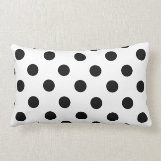 Black and White Polka Dot Throw Pillow