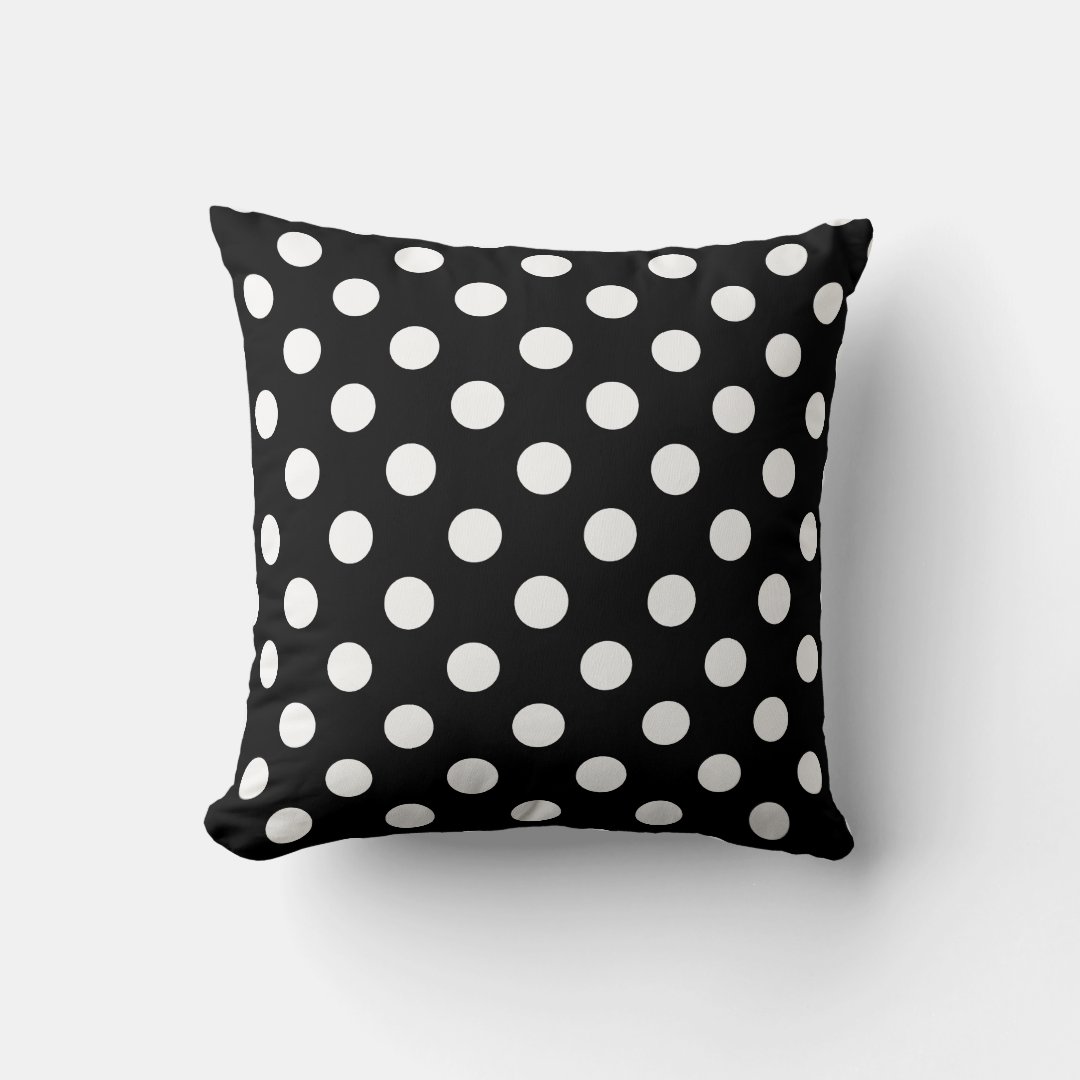 Black and White Polka Dot Throw Pillows Custom Zazzle