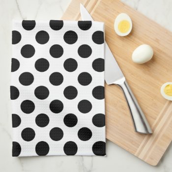 Black And White Polka Dot Towel by tjustleft at Zazzle