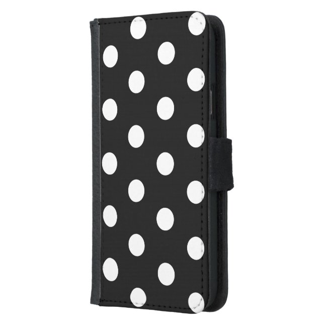 Black and White Polka Dot Wallet Case (Left)