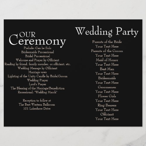 Black and White Polka Dot Wedding Ceremony Program