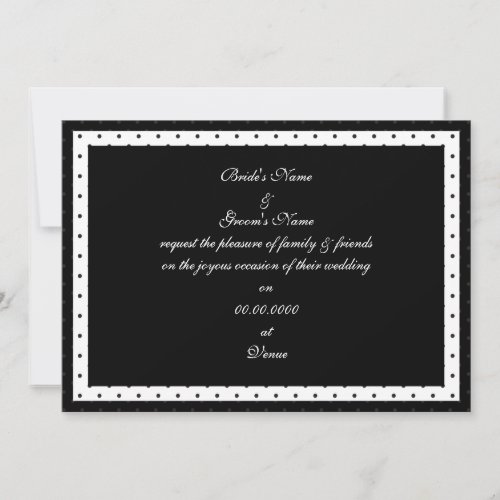 Black and white Polka Dot Wedding Invitation