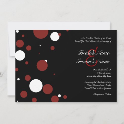 Black and White Polka Dot Wedding Invitation