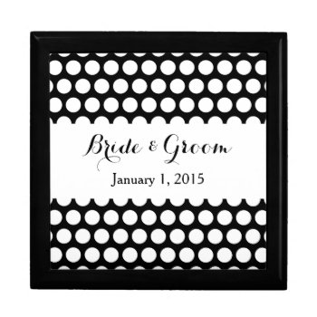 Black And White Polka Dot Wedding Keepsake Box by cliffviewgraphics at Zazzle